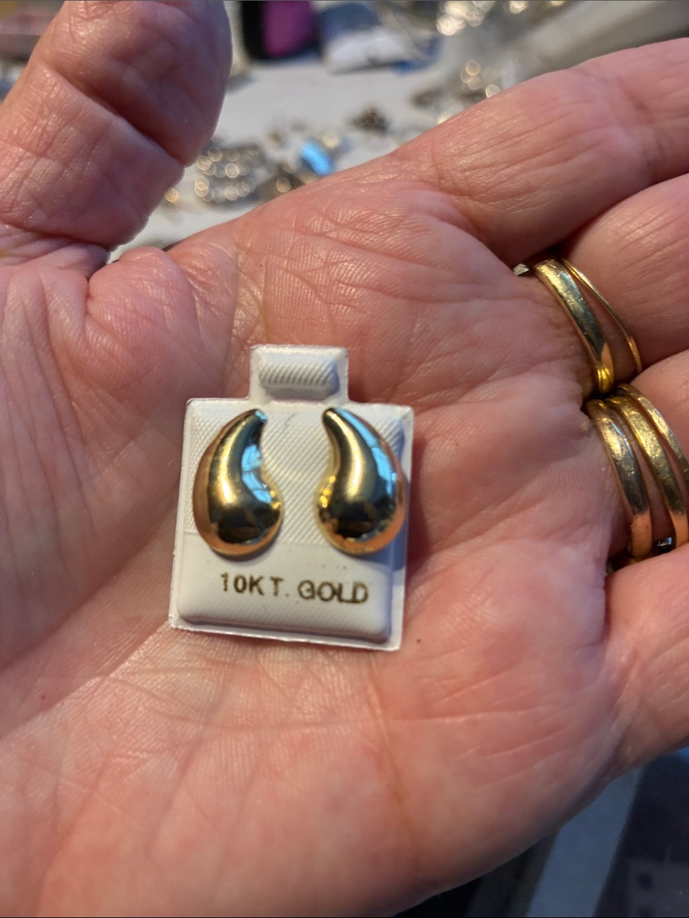 10K Gold Curved Drop Earrings - Small Crescent Design